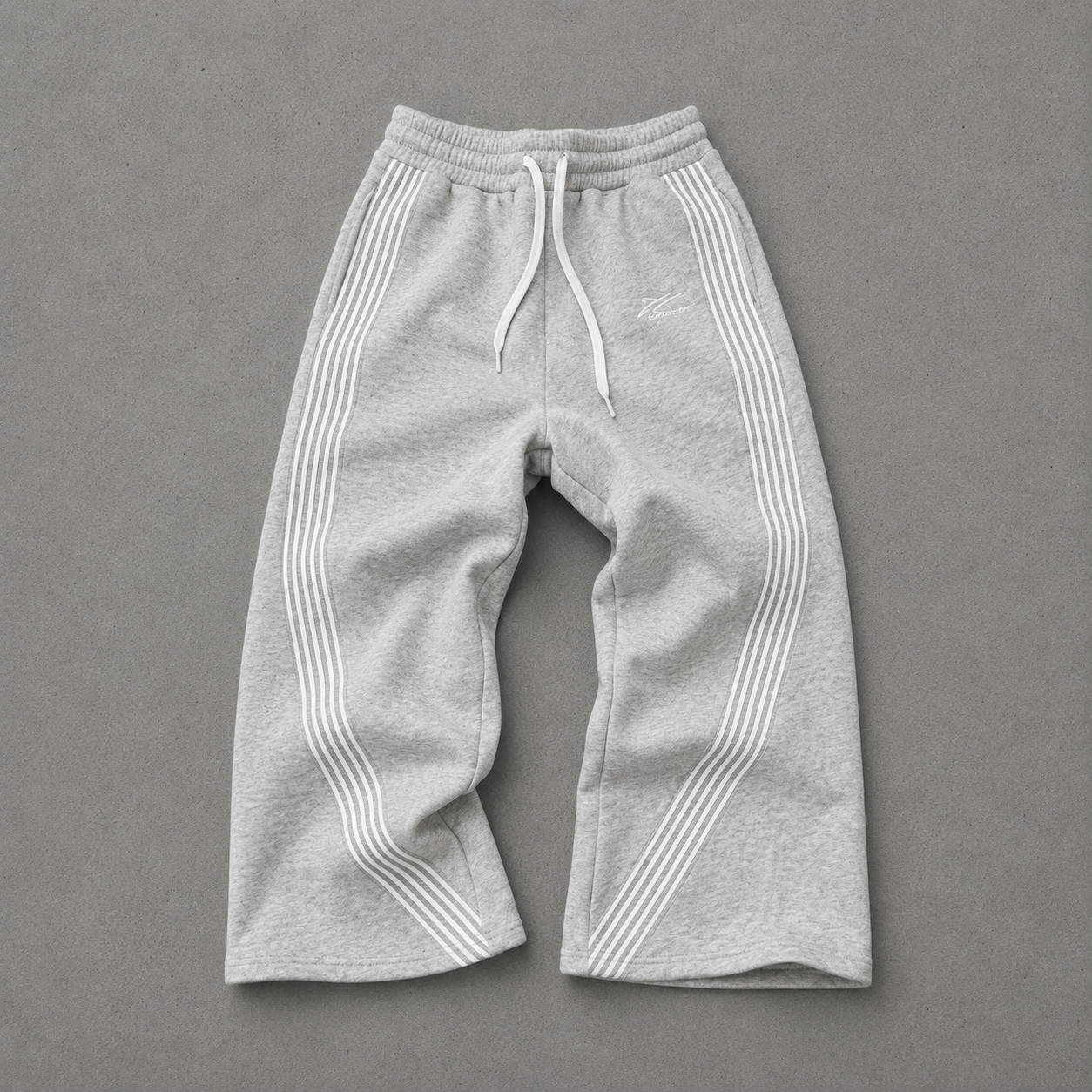 striped wide-leg sweats