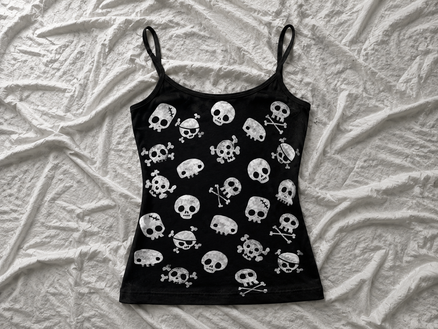 skull y2k suspender crop top